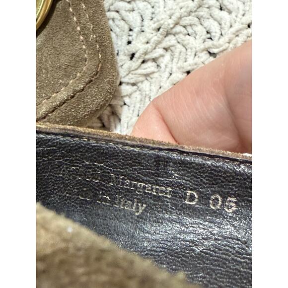 Coach Margaret Loafers Wedge Heel Suede Buckle Womens Size 6 B Brown A3585 Italy - Picture 5 of 11